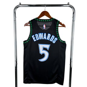 Regata NBA Minnesota Timberwolves Retrô Nike Authentic Edwards 5 - Preta