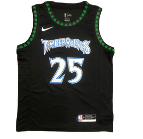 Regata NBA Minnesota Timberwolves Retrô Nike Authentic Rose 25 - Preta