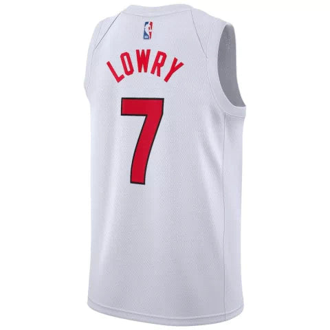 Regata NBA Toronto Raptors Icon Edition 20/21 Nike Swingman Authentic Lowry 7 - Branca e Vermelha
