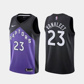 Regata NBA Toronto Raptors Earned Edition Nike Swingman Authentic VanVleet 23 - Roxa e Preta